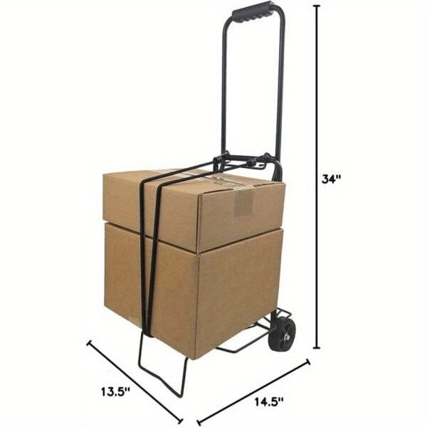 ISOP Heavy-Duty Folding Shopping Cart Dolly with 2 Swivel Wheels - Lightweight Portable Utility Trolley, Foldable Design, Sturdy Construction for Grocery, Warehouse, Office, Home - Space-Saving Heavy Loads, Warehouse Equipment, Compact Storage, Durable Plastic, Office Workers - Image 9