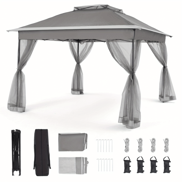 [Water-Resistant | Pop Up] Bezseller 11x11 Water-Resistant Pop Up Gazebo Tent | Mosquito Netting, Outdoor Canopy Tent, Large Quick Set and Easy to Carry | Oxford Tarp Shelter for Patio Garden Backyard - Image 7