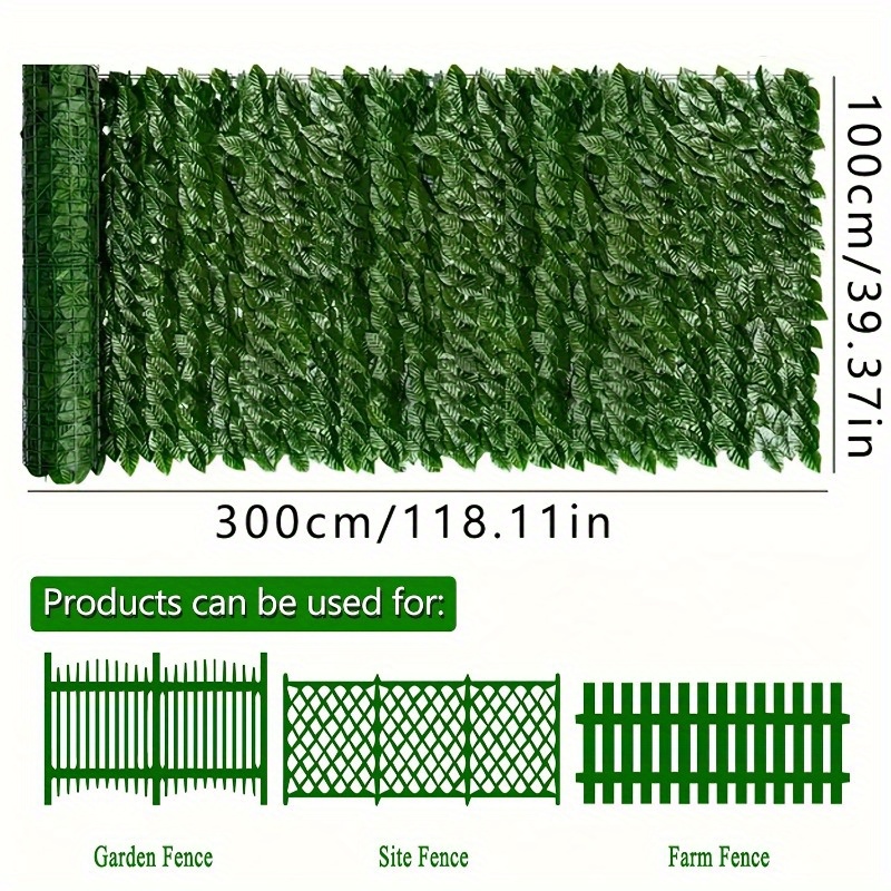 118.11inch x 39.37inch Expandable Artificial Evergreen Ivy Privacy Fence Screen - UV-Protected, Waterproof Plastic Vine Leaf Panel for Outdoor Garden, Patio, Courtyard Decor - Versatile Green Wall Hedge Cover, Fence Decor - Image 4