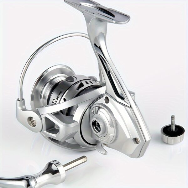 [Metal Fishing Reel] Metal Spinning Wheel with Swinging Arm Fishing Reel | Ergonomically Designed Handle, Durable Metal Arm, Suitable for Sea Fishing Rods, Freshwater and Saltwater Fishing | Made of Multi-Colored Stainless Steel and PA Body, Perfect Gift for Christmas, Valentine's Day, or Fishing Enthusiasts - Image 2