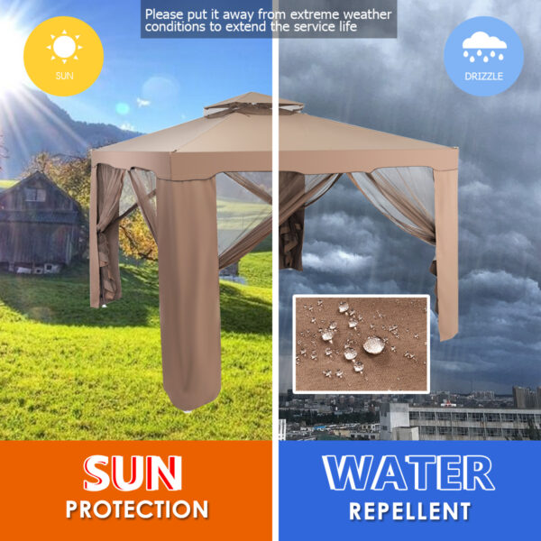 [Lifezeal Outdoor Gazebo Canopy] Lifezeal 10x10 Ft Outdoor Gazebo - Patio Tents and Garden Structures with Netting - Canopy Shelter for Home/Garden/Lawn/Patio House Party - Image 6