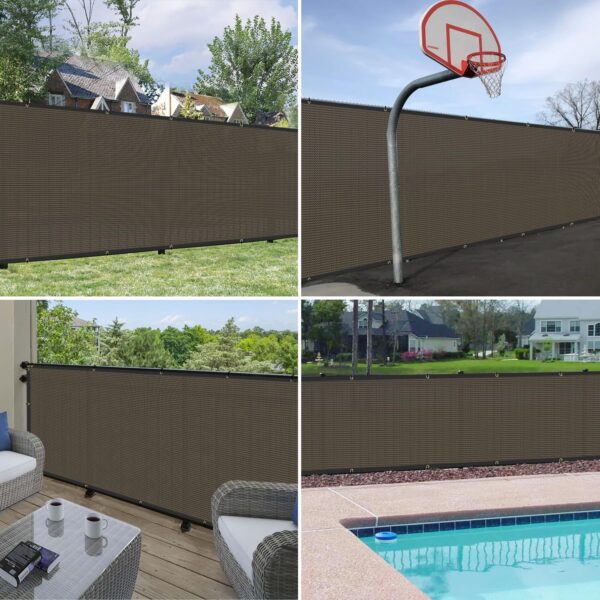 [5'x50' Heavy Duty Fence Screen] Heavy Duty 5'x50' Green Mesh Windscreen & Shade Fabric | Durable Build, 91% Light Blocking, Tear-Resistant with Brass Grommets, Easy Installation, Outdoor Privacy Solution | Versatile Outdoor Screen, Reinforced Edges, Privacy Fence Panels for Outside - Image 13