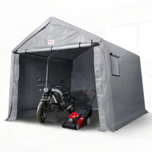 VEVOR Portable Shed Outdoor Shelter 8 x 14 x 7. 6ft Heavy Duty Instant Tent Tarp Sheds with Rollup Zipper Door and Ventilated Windows for Motorcycle Bike Garden Tools