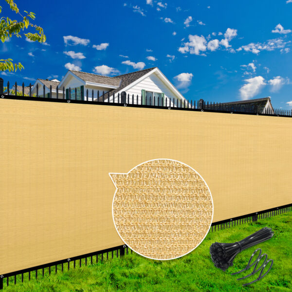 [5'x50' Heavy Duty Fence Screen] Heavy Duty 5'x50' Green Mesh Windscreen & Shade Fabric | Durable Build, 91% Light Blocking, Tear-Resistant with Brass Grommets, Easy Installation, Outdoor Privacy Solution | Versatile Outdoor Screen, Reinforced Edges, Privacy Fence Panels for Outside - Image 5