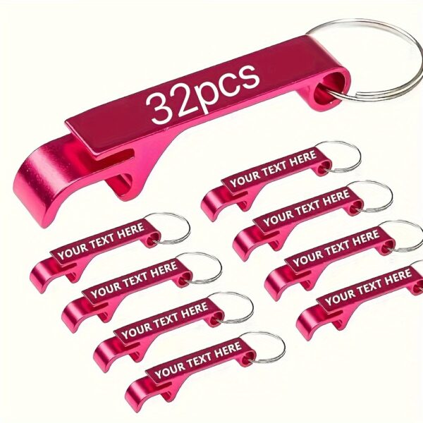 32pcs Customizable Metal Bottle Opener Keychains - Personalized Engraved Text, Durable Lightweight Design for Weddings, Bars, Business Events & Promotional Gifts, Keychain Accessories, Event Favors, Modern Keychain, Lightweight Keychain - Image 8