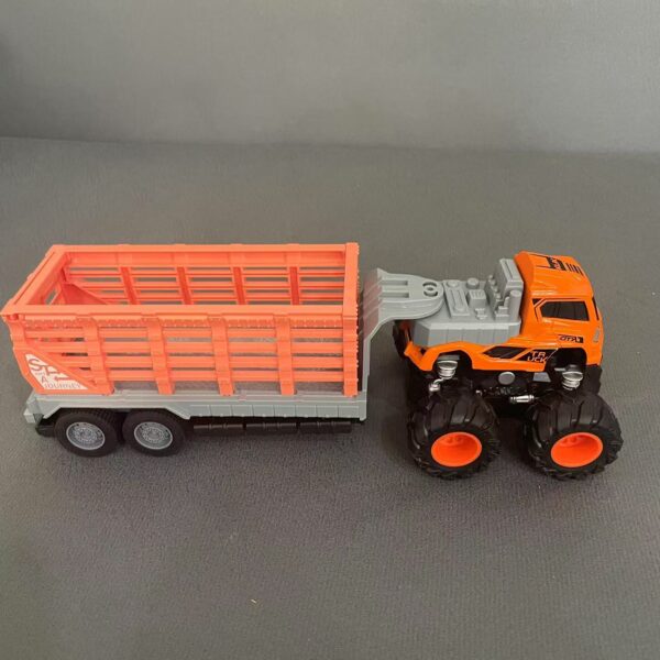 Eight-Wheel Heavy Duty Truck Toy with Alloy Front Pull Trailer Cargo Truck Push Forward - Image 3