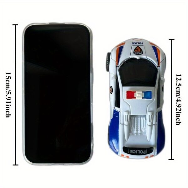 1pc Transforming Robot Car Toy - Shape-Shifting ABS Plastic Police Car to Robot with Mechanical Arms & Detailed Wheels, Fun Gift for Boys, Blue & White Design - Image 4