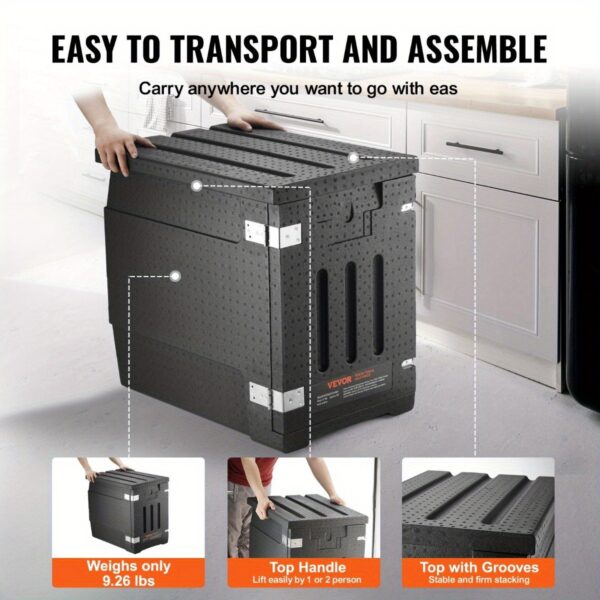WHS Heavy-Duty Commercial Insulated Food Pan Carrier Hot/Cold Box - 82 Qt Large Capacity with Front Loading Door, Heavy-Duty Buckle Closure - Ideal for Catering, Restaurants, Buffets, Events - EPP Construction for Durability & Thermal Efficiency, Catering Essentials, Sturdy Handle Design, Lldpe Insulation - Image 6