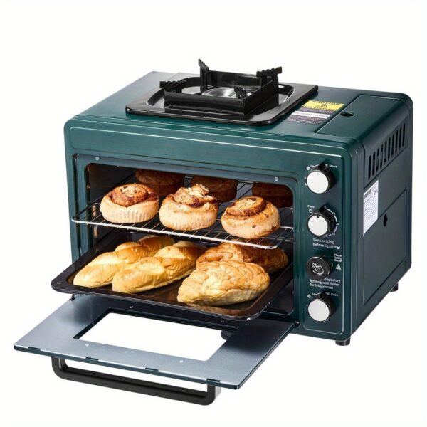 WHS Outdoor Oven 2-in-1 Portable Gas Camping Stove Combo with Adjustable Fire, High-Quality Electric Oven for Outdoor Cooking, Camping, BBQ, Grilling - No Electricity Needed, Camping Stove Portable, Bbq Accessory, Dualfunction Appliance, Durable Construction, Multifunctional Appliance, Outdoor Enthusiasts - Image 9