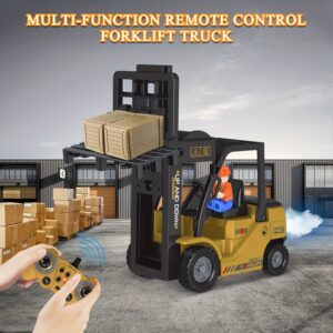 Battery-Powered Remote Control Forklift with 11-Channel RC Function-Including Box, Sound and Light Function-Suitable for Building Toys and Educational Purposes, Building Toys Suitable for Children