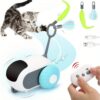 Interactive Remote Control Cat Toy with 2 Modes - Automatic Obstacle Avoidance, Animal Print Design, Durable Plastic & No Batteries Needed - Electronic Motion-Activated Play for Bored Indoor Adult Cats (Blue)