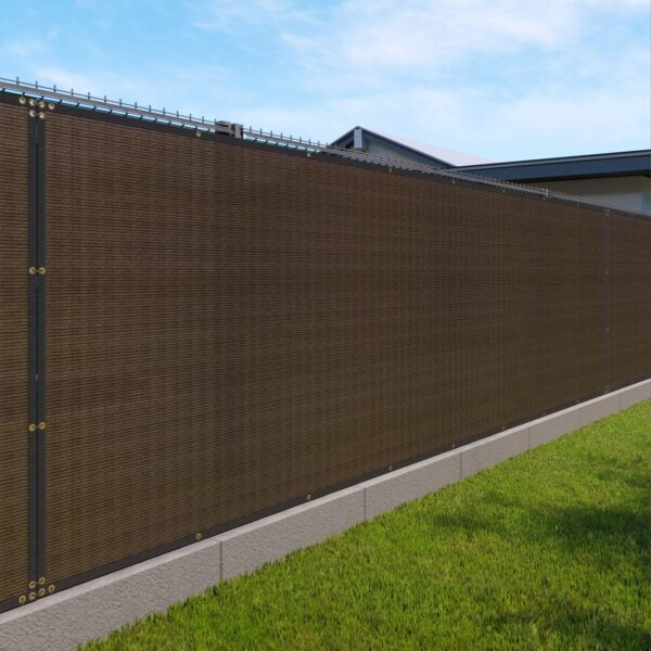 [5'x50' Heavy Duty Fence Screen] Heavy Duty 5'x50' Green Mesh Windscreen & Shade Fabric | Durable Build, 91% Light Blocking, Tear-Resistant with Brass Grommets, Easy Installation, Outdoor Privacy Solution | Versatile Outdoor Screen, Reinforced Edges, Privacy Fence Panels for Outside