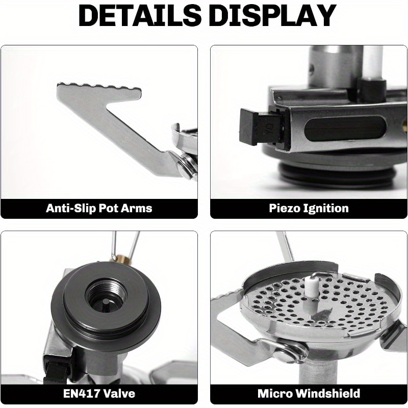 Backpacking and Camping Stove Series Outdoor Propane Camp Cooking Gear Portable Pot Jet Burner Ideal for Hiking Trekking Fishing Hunting Trips and Emergency Use Greenpeak - Image 6
