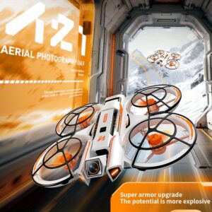 New FPV drone equipped with professional-grade cameras - 4K high-definition dual cameras, high-quality remote controller, brushless motor, optical flow positioning, one-click takeoff/ landing, battery life up to 15 minutes, stunts such as 360° rotation, aerial photography drone with GPS, adult drone with camera | Fashionable design | Reliable performance, the perfect gift for holidays/ birthdays!