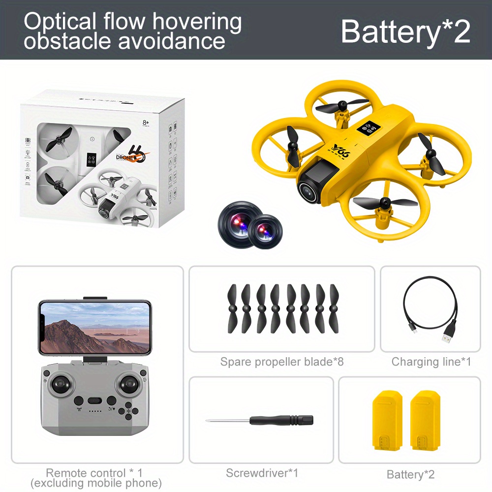 SEREE V66 Drone - High-Definition Dual Camera, Drone With Camera 4k Professional, Safety Design, Flow Tracking, Smart Obstacle Avoidance, Headless Mode, One-Click Return, WiFi Pathway Flight, 2.4GHz Interference-Free Technology, Four-Channel Hexagon Gyroscope, Real-Time Image Transmission, Ideal For Outdoor Camping & Travel, Drones With Camera For Adult - Image 7