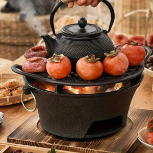 [Cast Iron Charcoal Stove] 1pc YIMUWN Cast Iron Round Charcoal Stove - Outdoor Cooking & Heating, Rectangular Design with Lid, Durable Iron Construction for Camping, Picnics, Backyard BBQ, Camping Stove Portable, Picnic Essentials, Rustic Kitchenware, Sturdy Construction, Camping Enthusiasts