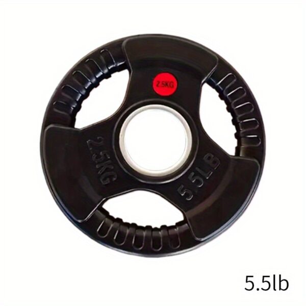 Universal Rubber Coated Barbell Plate, 5.51lbs/11.02lbs/22.05lbs - Black, Durable Home Fitness Equipment, Non-Damaging to Floor - Image 7