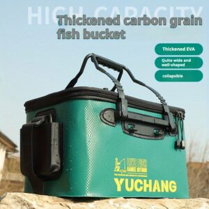 EVA Live Fish Bucket Fishing Bucket with Side Bag with Oxygen Mouth Thickened Bucket Wall Reinforcement Bottom