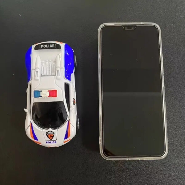 1pc Transforming Robot Car Toy - Shape-Shifting ABS Plastic Police Car to Robot with Mechanical Arms & Detailed Wheels, Fun Gift for Boys, Blue & White Design - Image 9