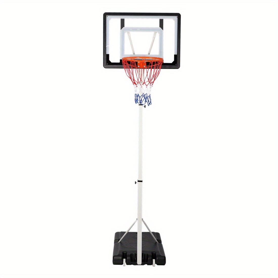 LUCKYERMORE Adjustable Portable Basketball Hoop for Family - 5ft-6.8ft Height, 32in Backboard, Heavy-Duty Steel & PVC, Water/Sand Stable Base with Wheels, Indoor/Outdoor Use, Black, Indoor Sports Equipment, Weatherresistant Net, Durable Sports Equipment - Image 3
