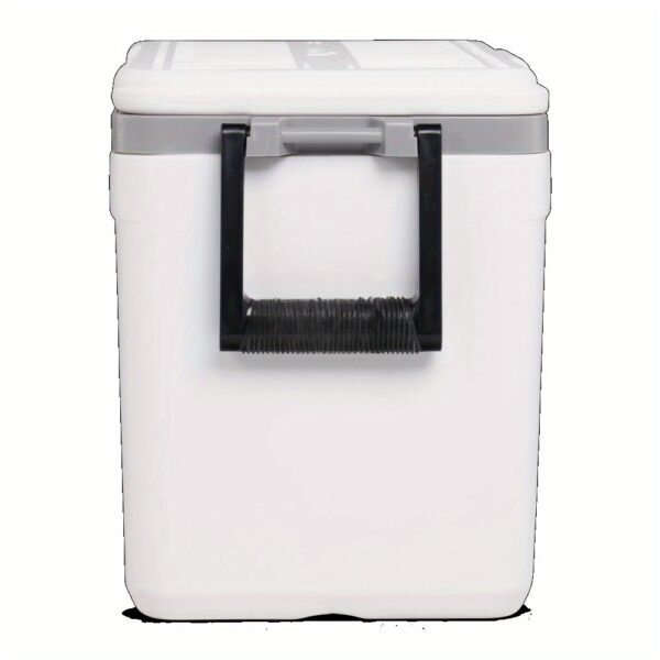 White Portable Outdoor Cooler with Black Handles - Insulated Marine Refrigerator for Camping, Picnics, and Beach Trips, Food-Safe Design, Cooler for Camping, Picnic Essentials, Stylish Cooler, Durable Construction - Image 6
