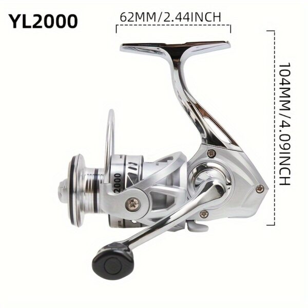 [Metal Fishing Reel] Metal Spinning Wheel with Swinging Arm Fishing Reel | Ergonomically Designed Handle, Durable Metal Arm, Suitable for Sea Fishing Rods, Freshwater and Saltwater Fishing | Made of Multi-Colored Stainless Steel and PA Body, Perfect Gift for Christmas, Valentine's Day, or Fishing Enthusiasts - Image 9