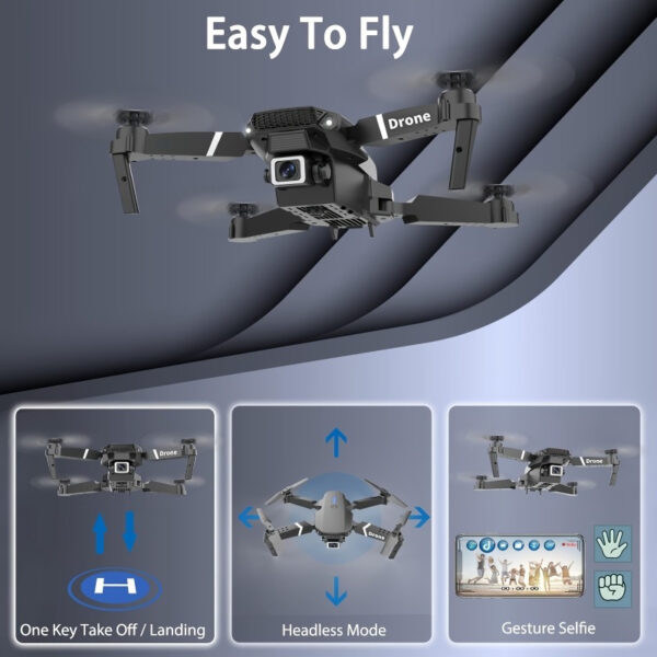 Beginner-Friendly Drone | 1080P HD Folding Quadcopter with Voice Gesture Control | Wireless Remote, One-Touch Takeoff/Landing | Optical Flow Positioning Mode | Includes Portable Case | Ideal for Outdoor Use, High-Quality Drone - Image 2