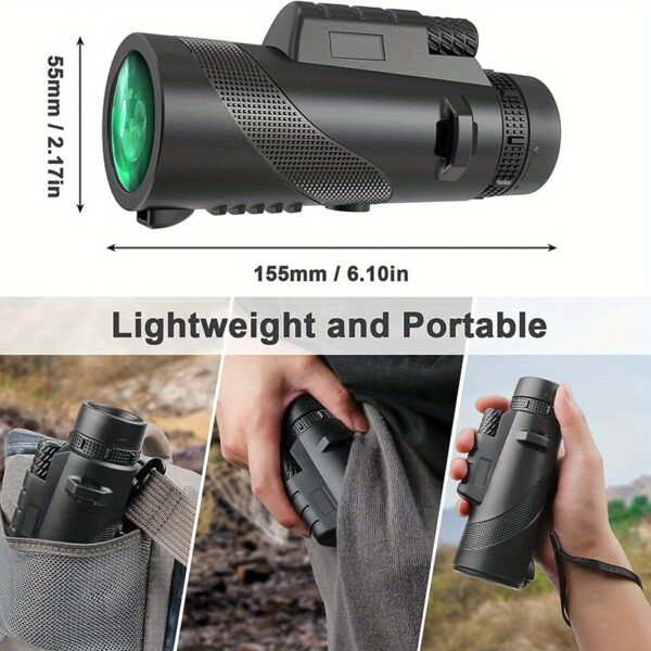 [High-Definition] Afterwave 10x42 Monocular Telescope | 1pc | FMC Lens | High-Definition Portable Handheld | Hiking, Bird Watching, Outdoor Camping | Holiday Gift | Sleek Monocular Design - Image 2