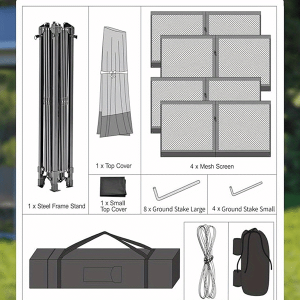 [13'x13' Gazebo] 13'x13' Double Rooftop Outdoor Gazebo | Quick Setup, High Quality, Durable Weather-Resistant Design, Gray Patio Canopy Tent for Backyard, Garden & Poolside - Image 13