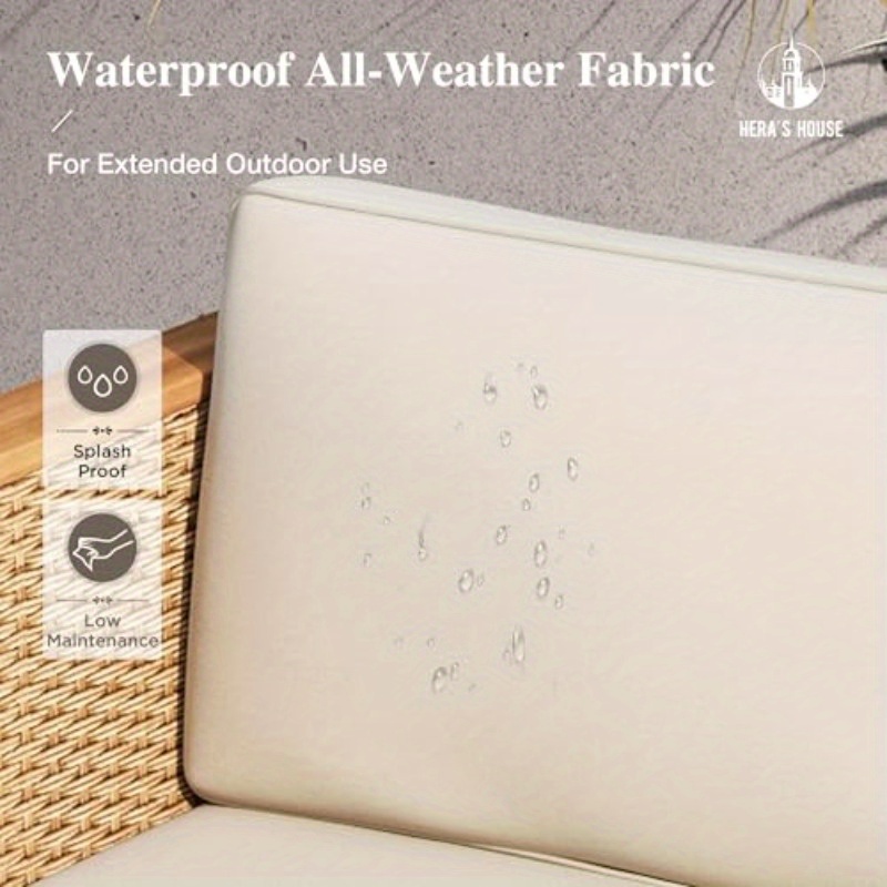 3pcs All-Weather Wicker Patio Furniture Set - Yellow Rattan Sectional with Lounge Sofa, Coffee Table & Side Tables for Outdoor Lawn, Garden, or Balcony, Outdoor Patio Furniture, Garden Seating, Modern Outdoor Decor, Durable Outdoor Furniture - Image 5