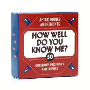 How Well Do You Know Me? 50 Questions After Dinner Card Game - Adult & Family Bonding Cardboard Game, Standard Edition with Brightly Colored Packaging - Perfect Hostess Gift for Game Nights, Parties & Family Gatherings, Card Games for Family, Vibrant Package Design, Playful Box Artwork, Sturdy Package Construction, Role Play, Highquality Cards, Party Guests