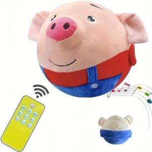 Mobile pet Plus Intere Dog Toy Squeaky Mobile Dog Ball Toy Pig Plus Sound Electronic Dog Toy Remote Control Dog pet cat Bo Talk Toy cplimentary one Blue Coat