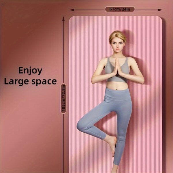 Thickened Non-Slip Yoga Mat with Handles - Heavy-Duty Shock-Absorbing Soundproof Fitness Mat, Ultra-Soft Home Gym Floor Mat for Pilates and Floor Exercises - Available in Pink/Purple/Black, Suitable for Beginners and Professionals, Durable Material, Yoga Gear, Essential for Fitness Enthusiasts - Image 11