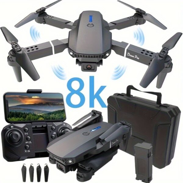 Beginner-Friendly Drone | 1080P HD Folding Quadcopter with Voice Gesture Control | Wireless Remote, One-Touch Takeoff/Landing | Optical Flow Positioning Mode | Includes Portable Case | Ideal for Outdoor Use, High-Quality Drone