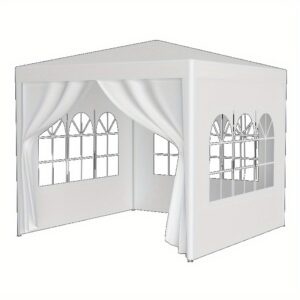 Heavy-Duty Outdoor Gazebo for Events, Featuring a 10X10 Party Tent with Four Removable Side Walls, Waterproof Sunshade, Suitable for Weddings, Camping, Backyard Gatherings, Picnics, Beaches, And Commercial Purposes