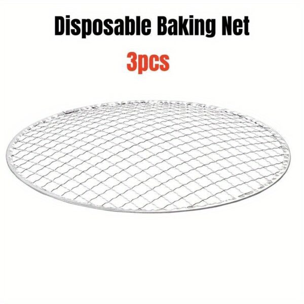 [Everyday Comfort] Portable Round Charcoal BBQ Grill – Compact, Multifunctional Outdoor Cooking Stove with Detachable Stainless Steel Grates, Perfect for Camping, Picnics, and Backyard Barbecues, White Cast Iron Design - Image 3