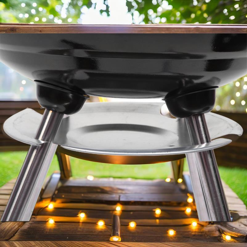 18-Inch Charcoal Grill with Enamel Finish - Portable Outdoor BBQ Stove, Food-Safe Metal, Black - Image 11