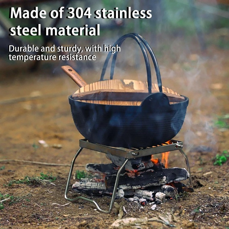 Portable Stainless Steel Camping BBQ Grill, Foldable Barbecue Grill, Suitable for Outdoor Camping, Picnics, and Fishing, 2 Styles Available, Non-Contact Food - Image 10