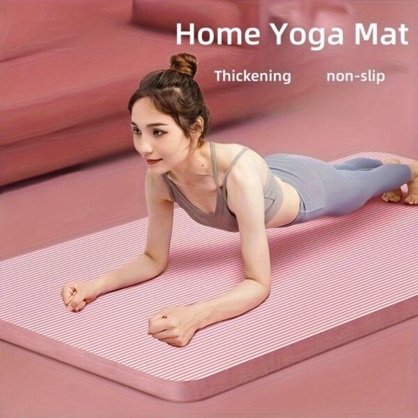 Thickened Non-Slip Yoga Mat with Handles - Heavy-Duty Shock-Absorbing Soundproof Fitness Mat, Ultra-Soft Home Gym Floor Mat for Pilates and Floor Exercises - Available in Pink/Purple/Black, Suitable for Beginners and Professionals, Durable Material, Yoga Gear, Essential for Fitness Enthusiasts