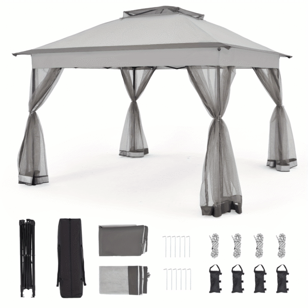 [Water-Resistant | Pop Up] Bezseller 11x11 Water-Resistant Pop Up Gazebo Tent | Mosquito Netting, Outdoor Canopy Tent, Large Quick Set and Easy to Carry | Oxford Tarp Shelter for Patio Garden Backyard - Image 5