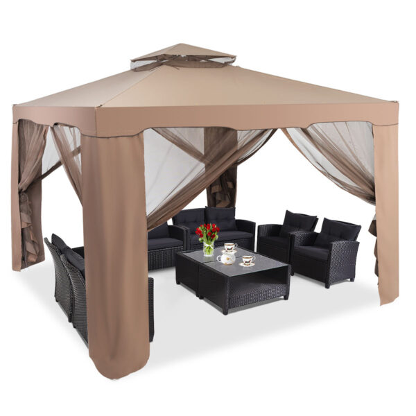 [Lifezeal Outdoor Gazebo Canopy] Lifezeal 10x10 Ft Outdoor Gazebo - Patio Tents and Garden Structures with Netting - Canopy Shelter for Home/Garden/Lawn/Patio House Party - Image 3
