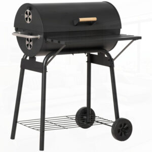 Outsunny 30 Portable Charcoal BBQ Grill with Wheels - Heavy-Duty Steel Outdoor Barbecue Grill, No Assembly Required, Compact Lightweight Design for Camping, Picnics, Backyard & Garden Use - Black, Grills for Cooking, Picnic Essentials, Foldable Structure, Durable Construction, Sturdy Build, Picnic Lovers