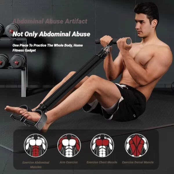 [Adjustable Tension Bands] Multi-Functional Adjustable Tension Bands for Back, Abdomen & Abs | Stackable Design, Durable Construction, Strength Training | Black, Home Gym Equipment for Men & Women - Image 6