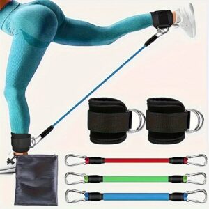 2/5pcs Fitness Rope Set, Leg Kicking Resistance Band Hip and Thigh Strength Training Ankle Strap Ties for Bodybuilding Pull-Up Rope