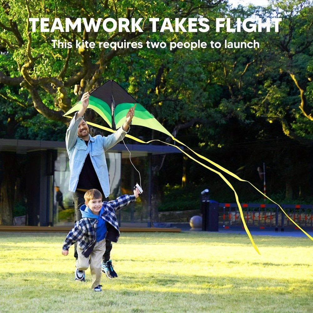 SYNCFUN Large Delta Kite Gradient-Easy to Fly for Youngsters and Adults, Beach Kite with 328ft String for Outdoor Games and Activities - Image 6