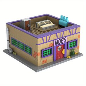 840pcs Tavern Architectural Block Toys, MOC-152941 Moe's Tavern, Cartoon-inspired Block Toys, Creative Block Decoration, Birthday Gift, Christmas Gift