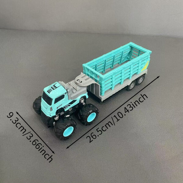 Eight-Wheel Heavy Duty Truck Toy with Alloy Front Pull Trailer Cargo Truck Push Forward - Image 9