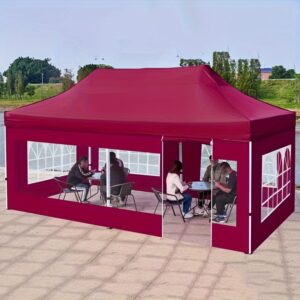Extra Large! Red/Blue Outdoor Tent Canopy, Durable Oxford Fabric, Foldable and Windproof, Transparent View Window, Multifunctional Suitable for Parties, Picnics, Ideal Gift for 9 Festivals