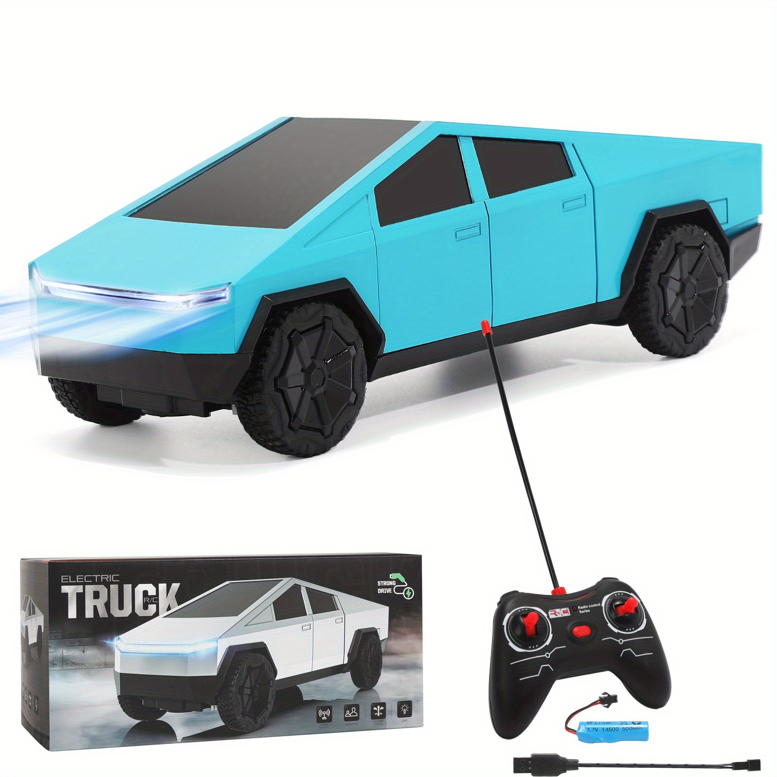Cyber Truck Toy Remote Control Pickup Truck, 1/24 Scale Racing Cybertruck Model, Rechargeable Battery & Light and Loadspace, for Adults and Boys - Image 5