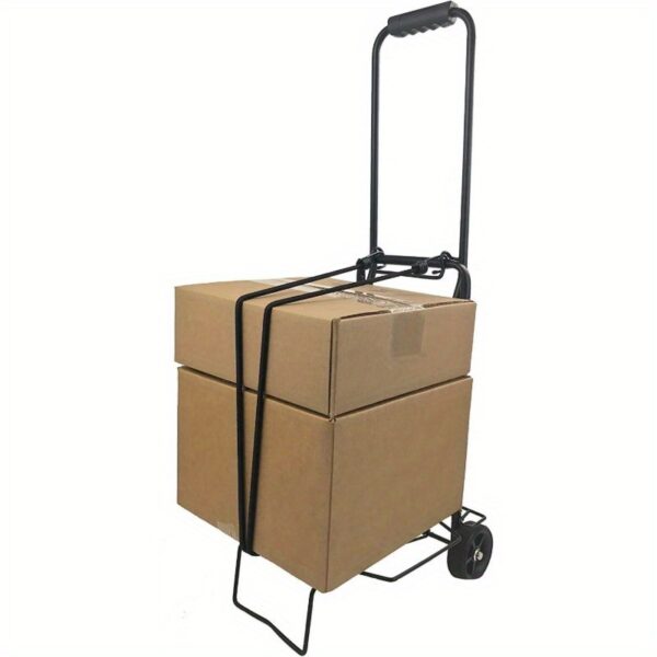 ISOP Heavy-Duty Folding Shopping Cart Dolly with 2 Swivel Wheels - Lightweight Portable Utility Trolley, Foldable Design, Sturdy Construction for Grocery, Warehouse, Office, Home - Space-Saving Heavy Loads, Warehouse Equipment, Compact Storage, Durable Plastic, Office Workers - Image 2